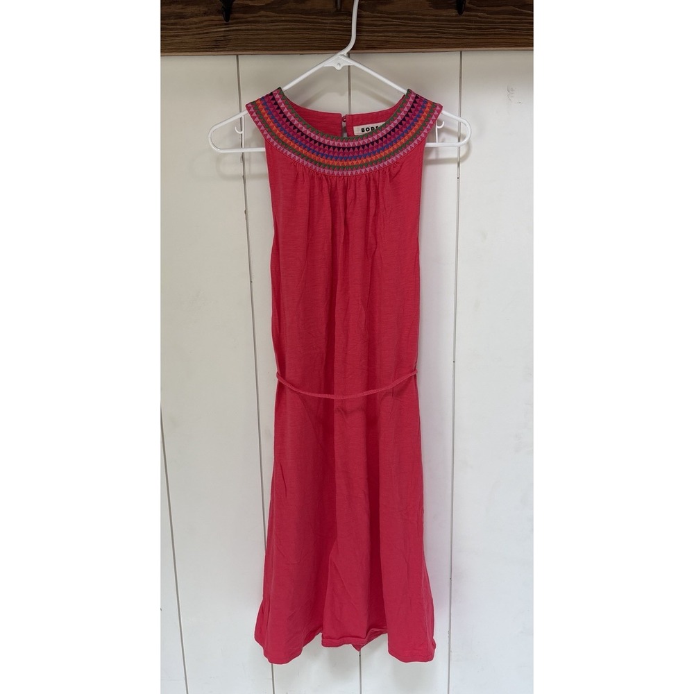 Boden Eleni Embroidered Short Dress Pink Size 10R Romantic Beachy Coastal Boho